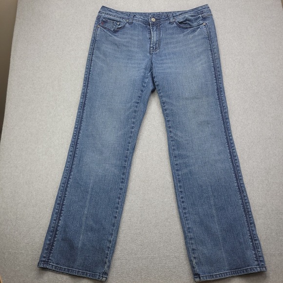Seven Premium‎ Denim Jeans Women's 16 Wide Staight Leg Vintage Mid Rise - Picture 1 of 15